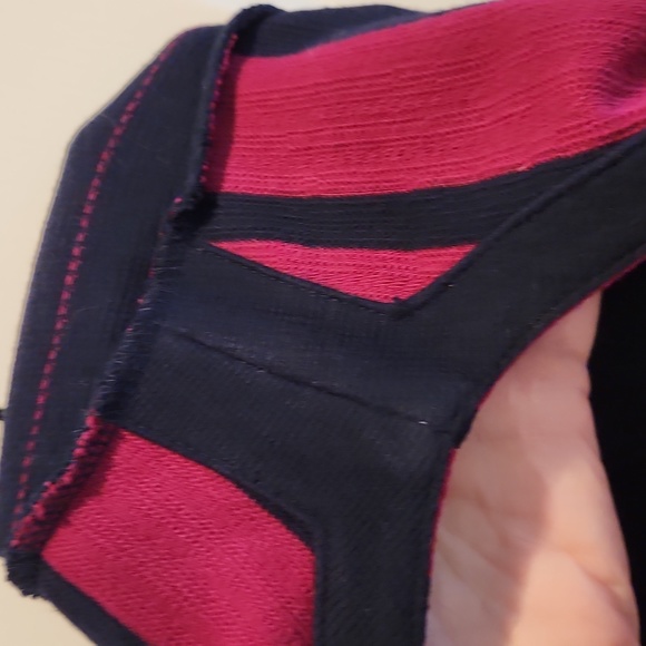 Talbots L top, raspberry/navy stripe - Picture 9 of 10